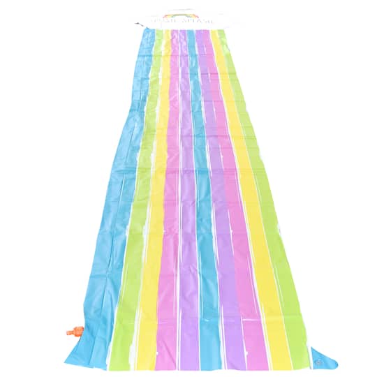 Rae Dunn 16ft. Splish Splash Rainbow Slide & Ride with Sprinkler